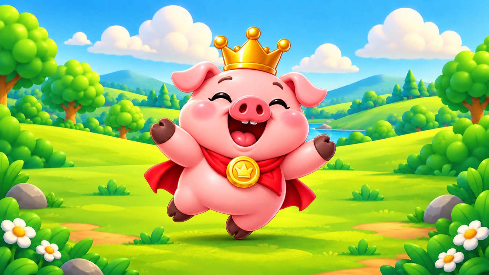 Piggy Bagatelle artwork with its crowned pig character